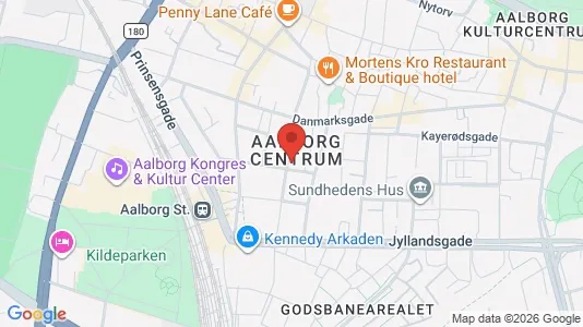 Butikslokaler til salg i Aalborg Centrum - kort over placeringen