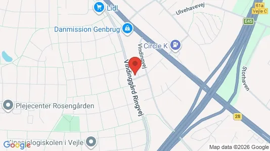 Boligudlejningsejendomme til salg i Vejle Centrum - kort over placeringen