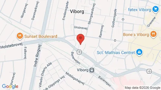 Boligudlejningsejendomme til salg i Viborg - kort over placeringen