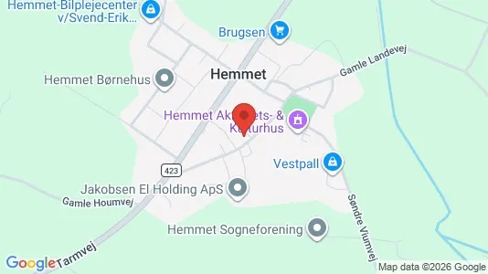 Boligudlejningsejendomme til salg i Hemmet - kort over placeringen