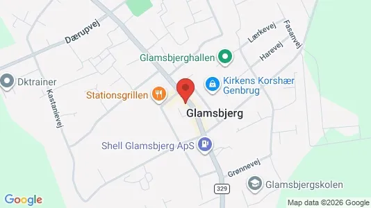 Boligudlejningsejendomme til salg i Glamsbjerg - kort over placeringen