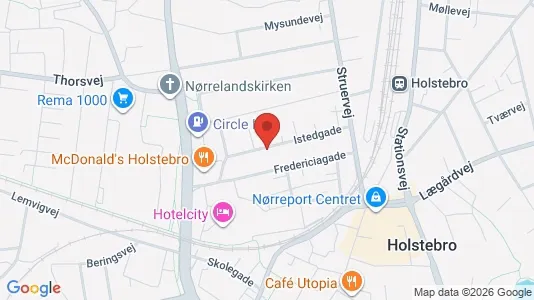 Boligudlejningsejendomme til salg i Holstebro - kort over placeringen