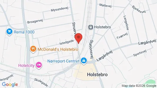 Boligudlejningsejendomme til salg i Holstebro - kort over placeringen