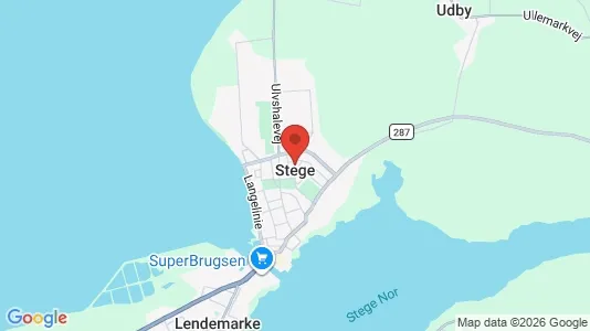 Boligudlejningsejendomme til salg i Stege - kort over placeringen