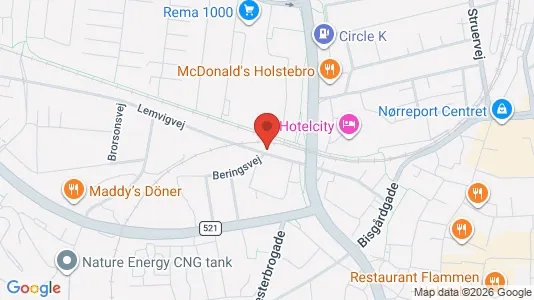 Boligudlejningsejendomme til salg i Holstebro - kort over placeringen