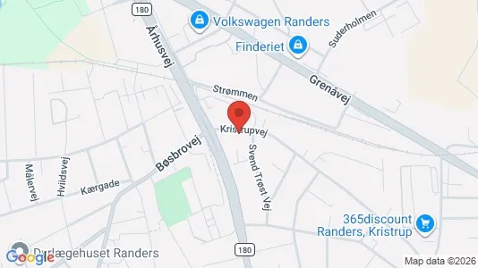 Boligudlejningsejendomme til salg i Randers SØ - kort over placeringen