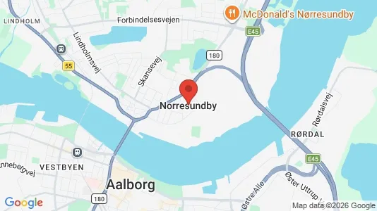 Boligudlejningsejendomme til salg i Nørresundby - kort over placeringen