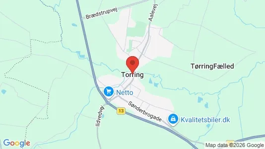 Boligudlejningsejendomme til salg i Tørring - kort over placeringen