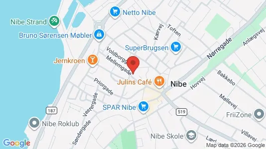 Boligudlejningsejendomme til salg i Nibe - kort over placeringen