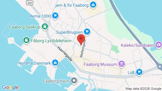 Boligudlejningsejendomme til salg i Faaborg - kort over placeringen
