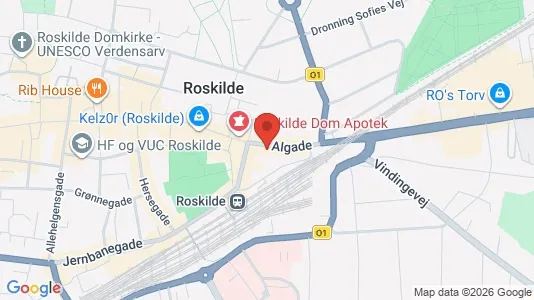 Boligudlejningsejendomme til salg i Roskilde - kort over placeringen