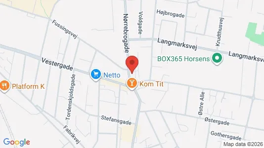 Boligudlejningsejendomme til salg i Horsens - kort over placeringen