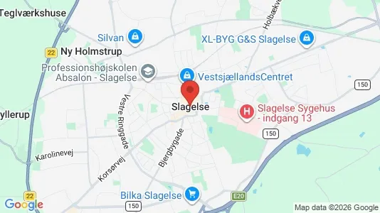 Boligudlejningsejendomme til salg i Slagelse - kort over placeringen