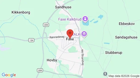 Boligudlejningsejendomme til salg i Faxe - kort over placeringen
